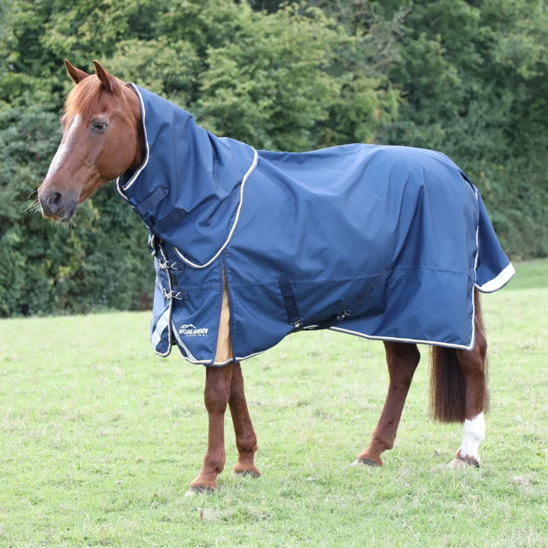 Shires Highlander Plus Lite Turnout Rug Neck Cover - Navy-1