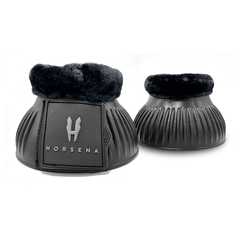 Horsena Pro-Light Faux Fur Over Reach Boots - Black/Black-1