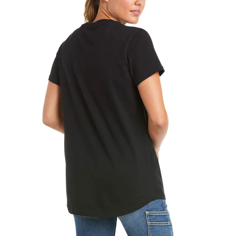 Ariat Women's Rebar Cotton Strong V-Neck T-Shirt - Black-1