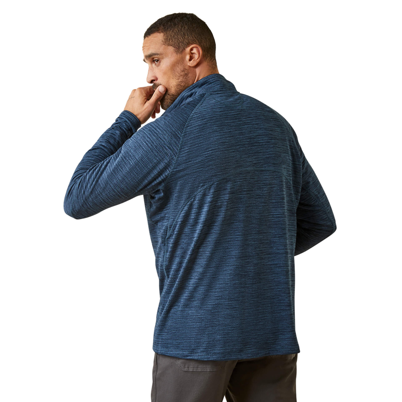 Ariat Men's Rebar Gridwork Baselayer 1/4 Zip Watch Window T-Shirt - Blue Wink Teal-1