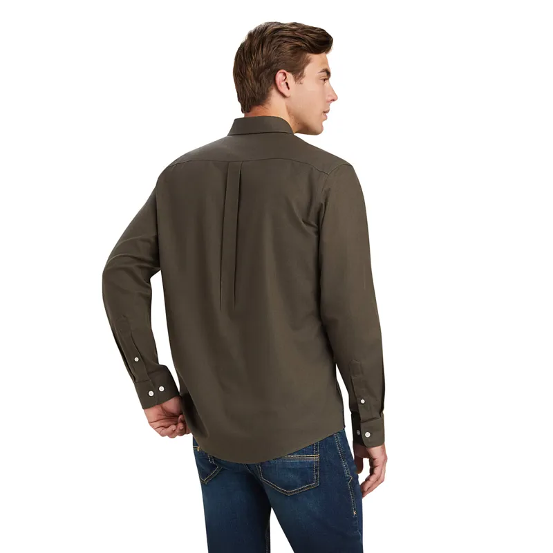 Ariat Men's Clement Long Sleeve Shirt - Earth Heather-1
