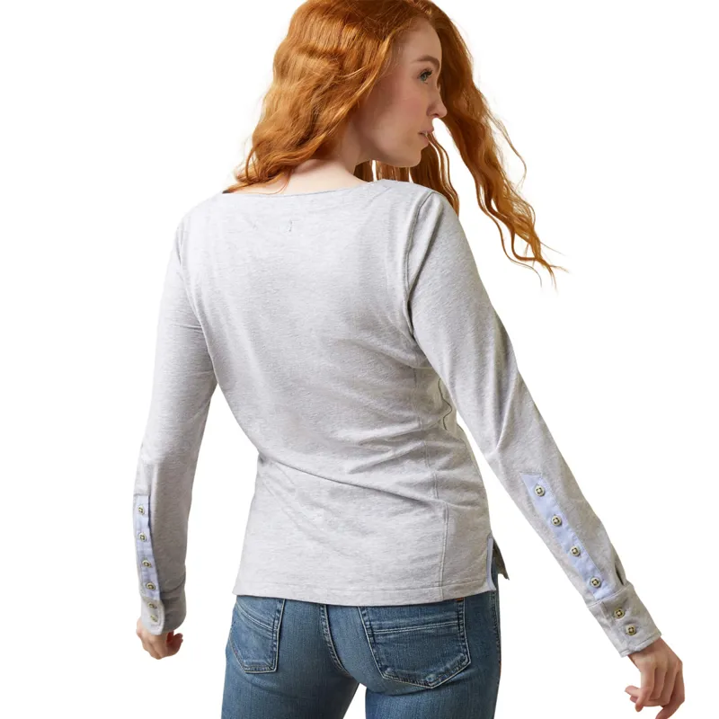 Ariat Women's Olema Long Sleeve Top - Heather Gray-1