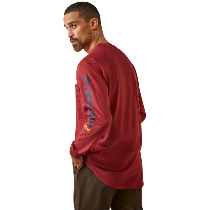 Ariat Men's Rebar Cotton Strong Graphic Top - Brick Red-1