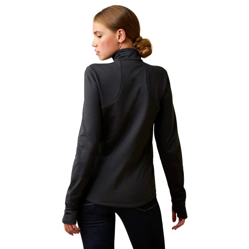 Ariat Women's Gridwork 1/4 Zip Base Layer - Black-1
