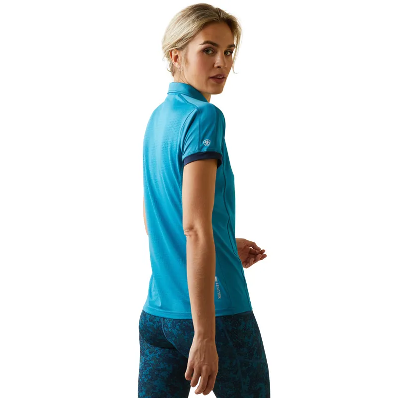 Ariat Women's Bandera 1/4 Zip Polo - Mosaic Blue-1