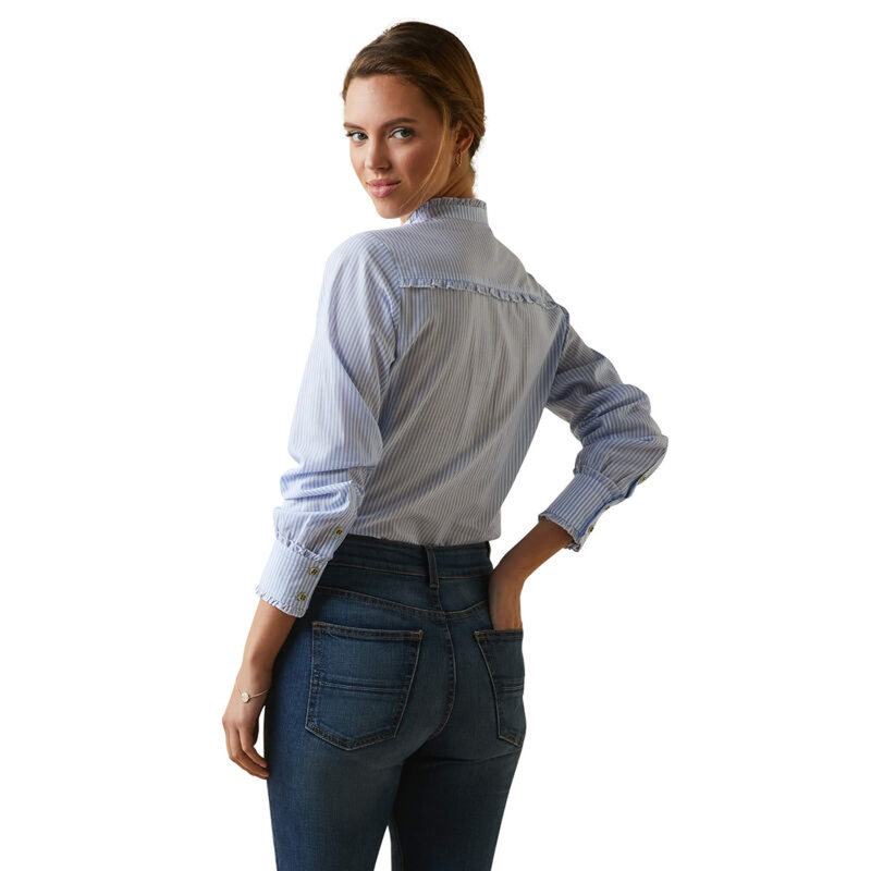 Ariat Women's Clarion Blouse - Powder Blue Stripe-1