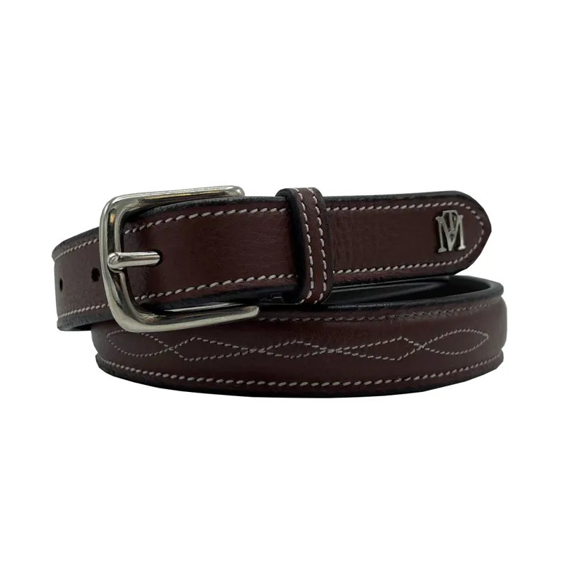 Mark Todd Fancy Stitch Leather Belt - Havana