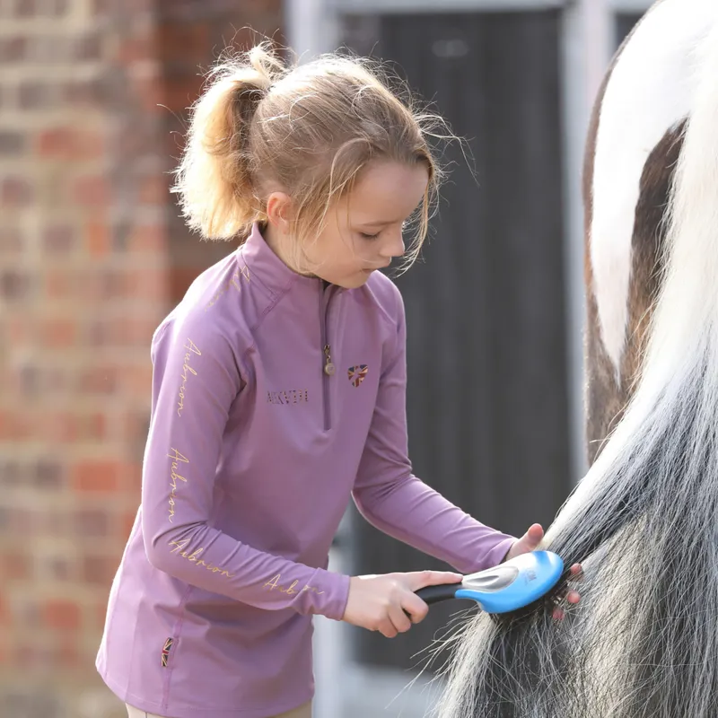 Aubrion Young Rider Team Long Sleeve Base Layer - Mauve-1