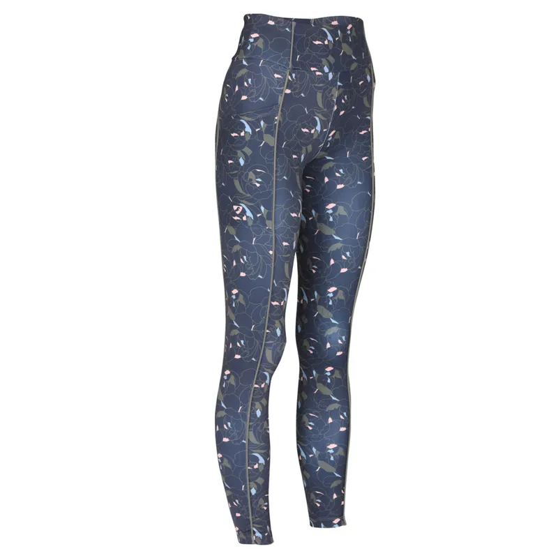 Aubrion Sculpt Linear Tights - Peony Print-1