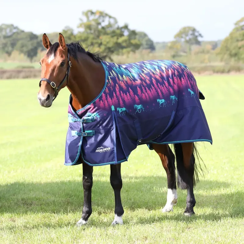 Shires Highlander Original 100 Turnout Rug - Navy Forest