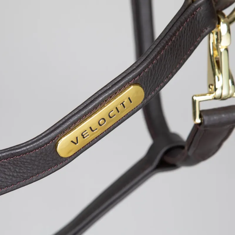 Shires Velociti Rapida Comfort Leather Headcollar - Havana-1