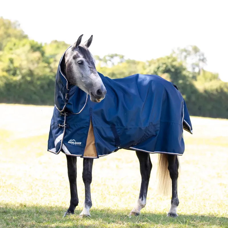 Shires Highlander Plus Lite Combo Turnout Rug - Navy