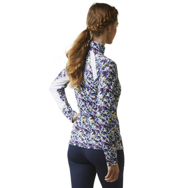 Ariat Women's Sunstopper 2.0 1/4 Zip Baselayer - Blue Camo Floral-1