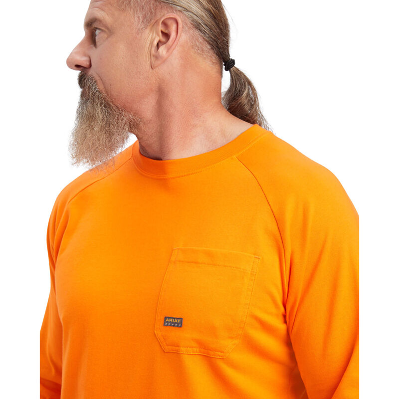 Ariat Men's Cotton Strong T-Shirt - Safety Orange-2