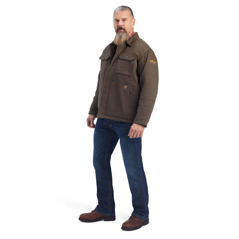 Ariat Men's Rebar DuraCanvas Sherpa-Lined Coat - Wren-2