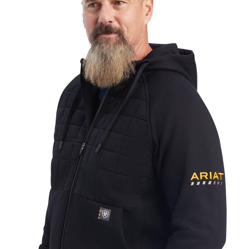 Ariat Men's Rebar Regulator Full Zip Hoodie - Black-2