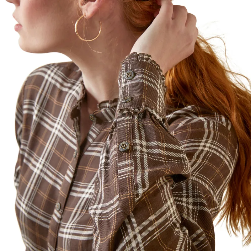 Ariat Women's Clarion Blouse - Mole Plaid-2