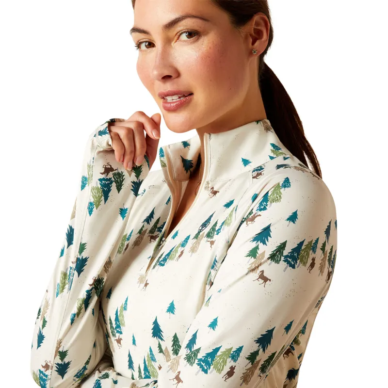 Ariat Women's Lowell 2.0 1/4 Zip Baselayer - Forest Ride-2