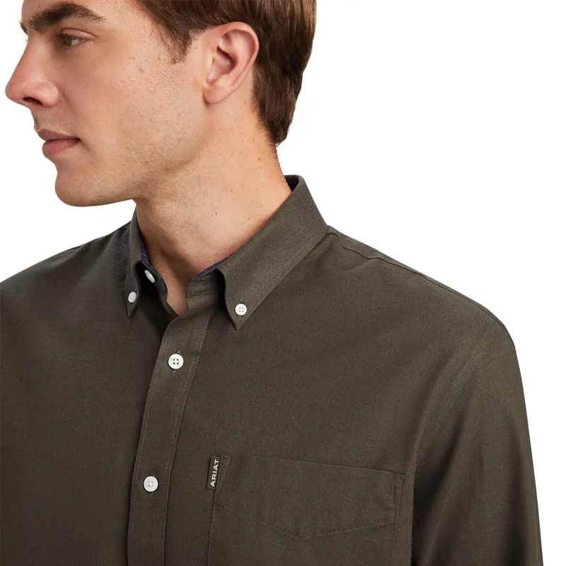 Ariat Men's Clement Long Sleeve Shirt - Earth Heather-2