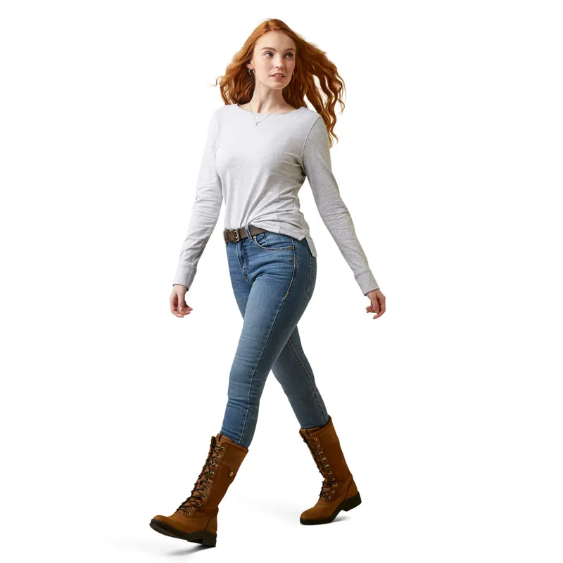 Ariat Women's Olema Long Sleeve Top - Heather Gray-2