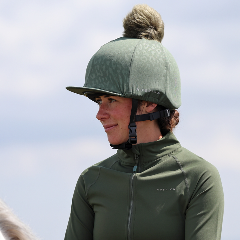 Aubrion Leopard Print Hat Cover - Green-2