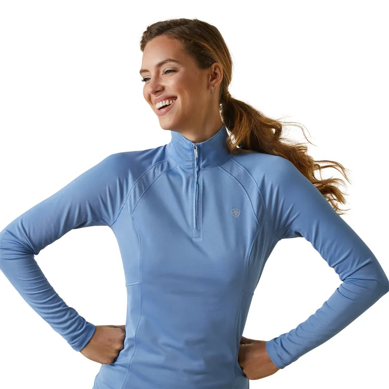 Ariat Women's Sunstopper 2.0 1/4 Zip Baselayer - Ashleigh Blue