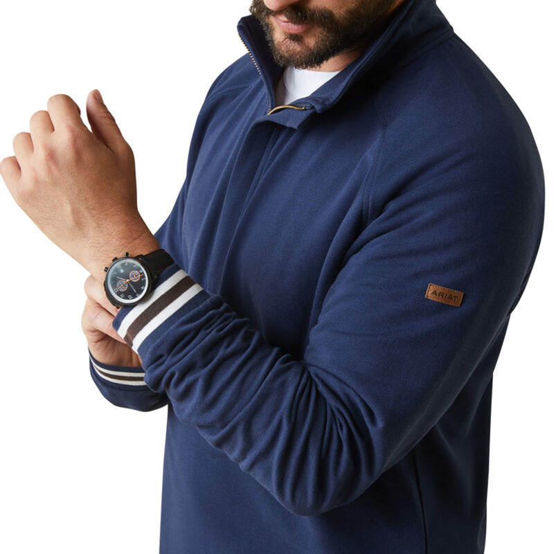 Ariat Men's Portola 1/2 Zip Sweatshirt - Navy-2