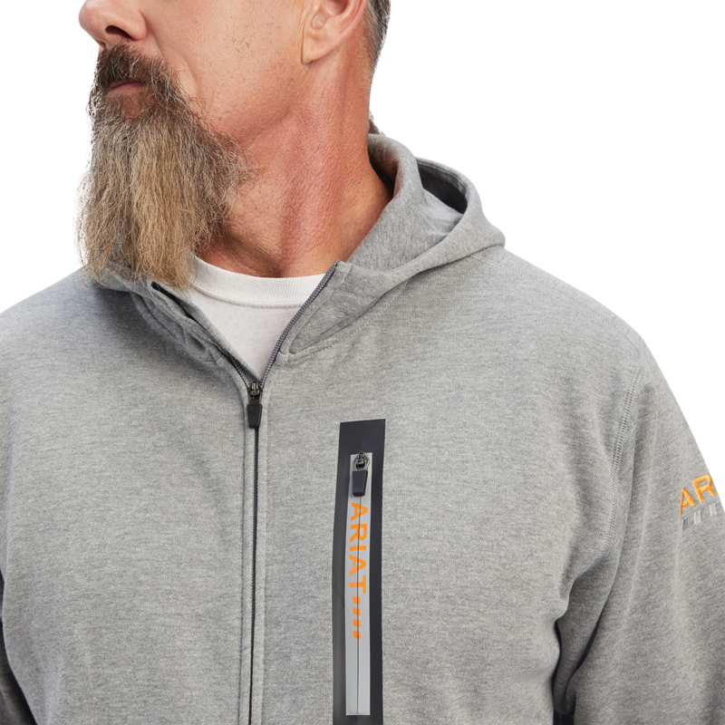 Ariat Men's Rebar Workman Full Zip Hoodie - Heather Grey-2