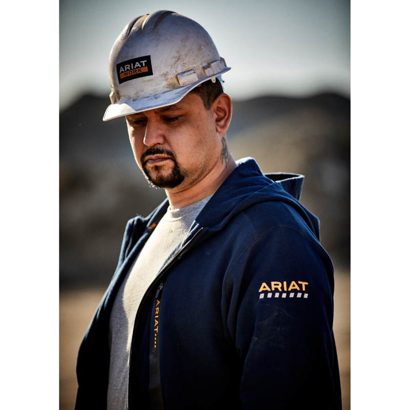 Ariat Men's Rebar Workman Full Zip Hoodie - Navy-2