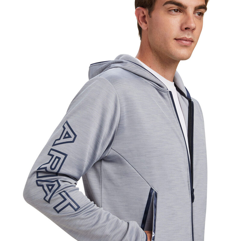 Ariat Men's Byron Full Zip Hoodie - Heather Grey-2