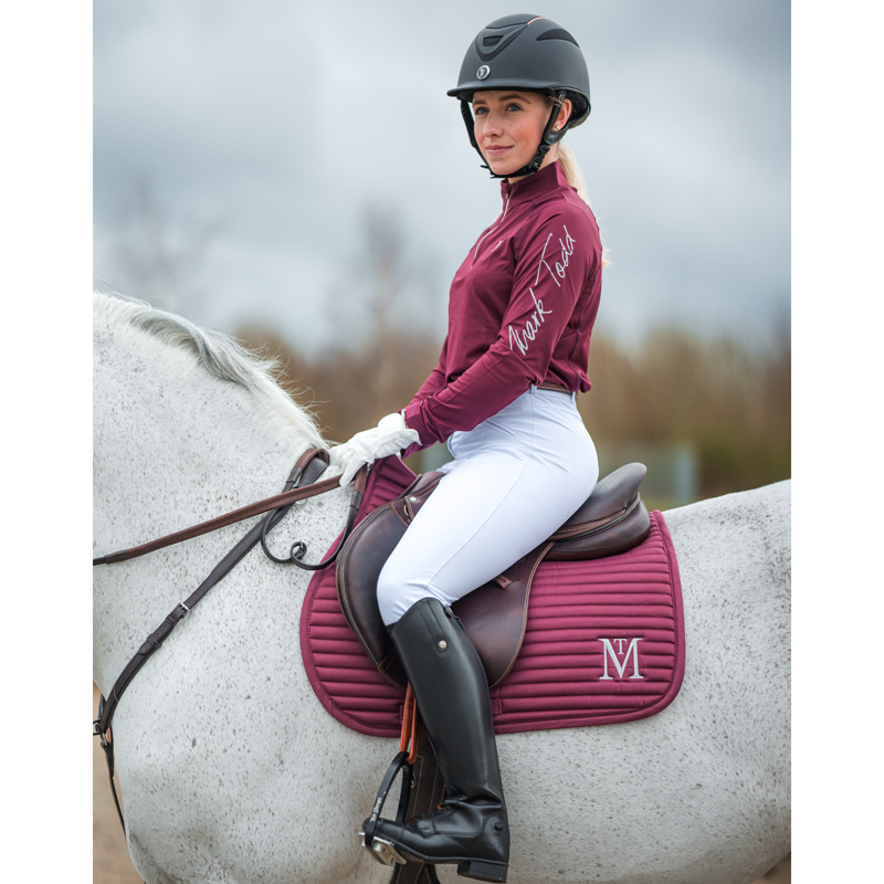 Mark Todd Quilted Saddle Pad - Burgundy/Silver-2