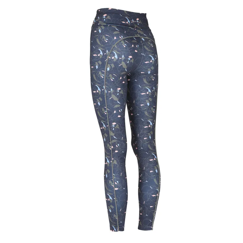 Aubrion Sculpt Linear Tights - Peony Print-2