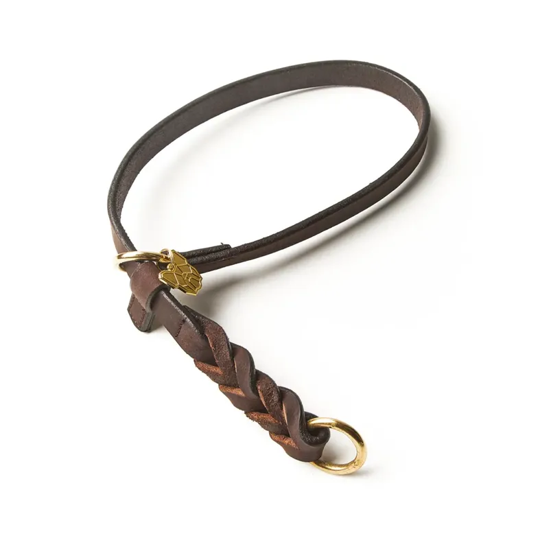 Shires Digby And Fox Braided Slip Collar - Brown