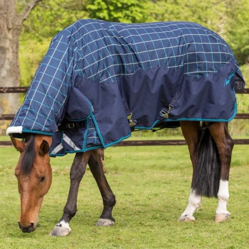 Mark Todd Heavyweight Combo Turnout Rug - Navy/Jade/Beige