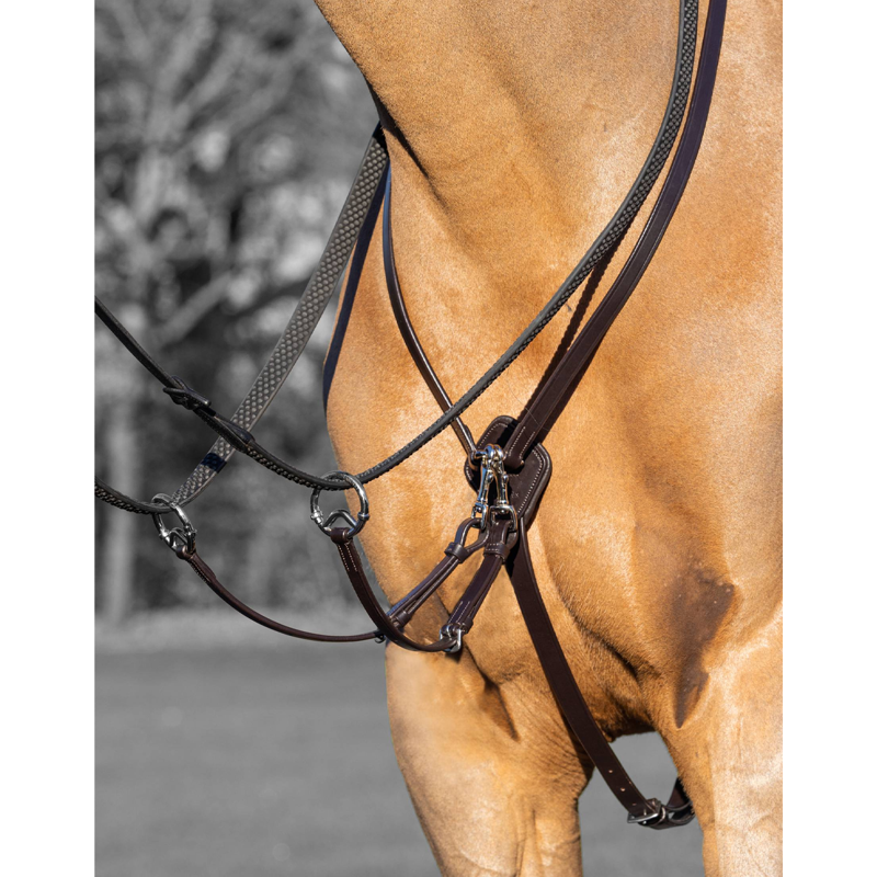 LeMieux Kudos Running Martingale - Brown/Brass-1