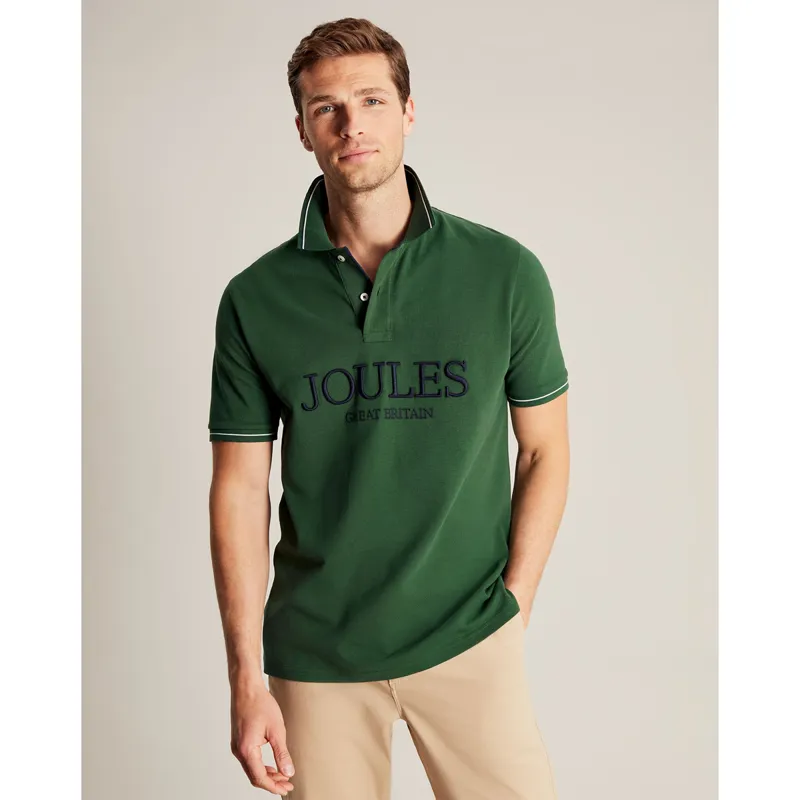 Joules Branded Polo Shirt - Dark Green-3