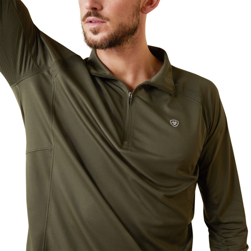 Ariat Men's Sunstopper 1/4 Zip Baselayer - Beetle-2