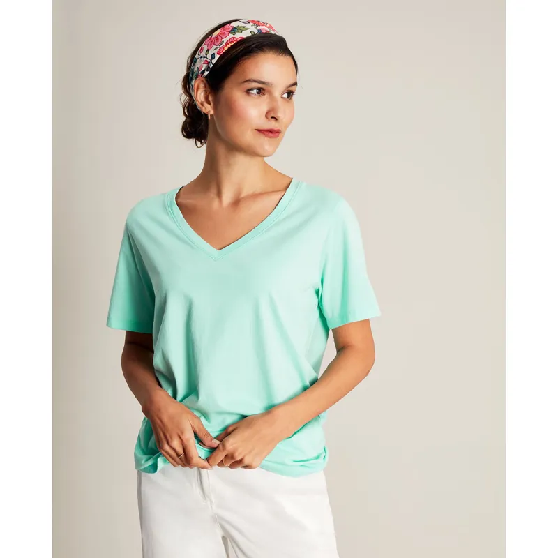 Joules Emily V Neck T-Shirt - Turquoise-3