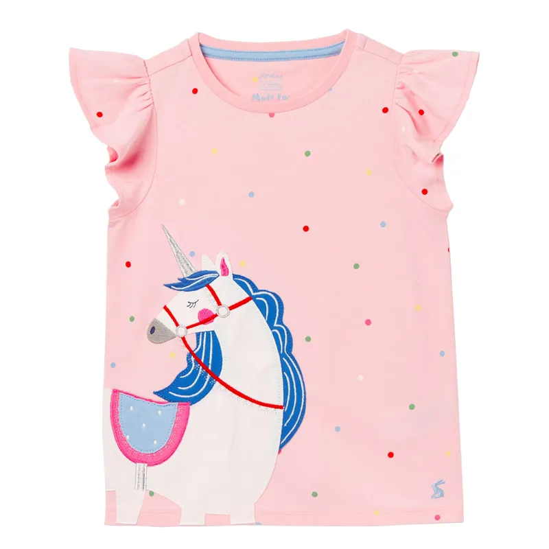 Joules Flutter Astra T-Shirt - Pink Unicorn