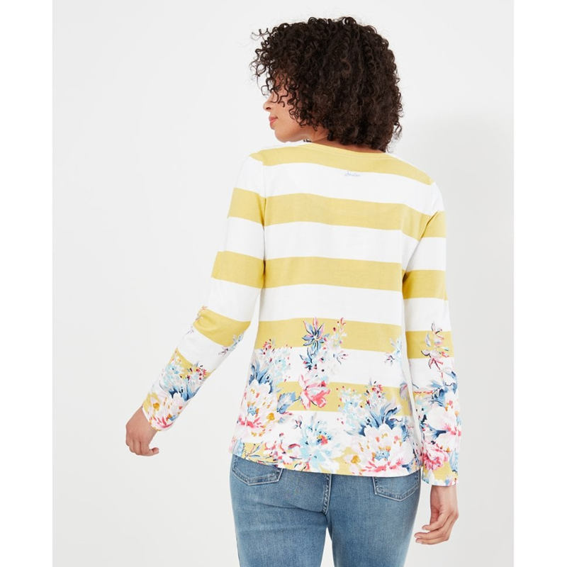 Joules Harbour Print Long Sleeve Jersey Top - Lemon Border Floral-2