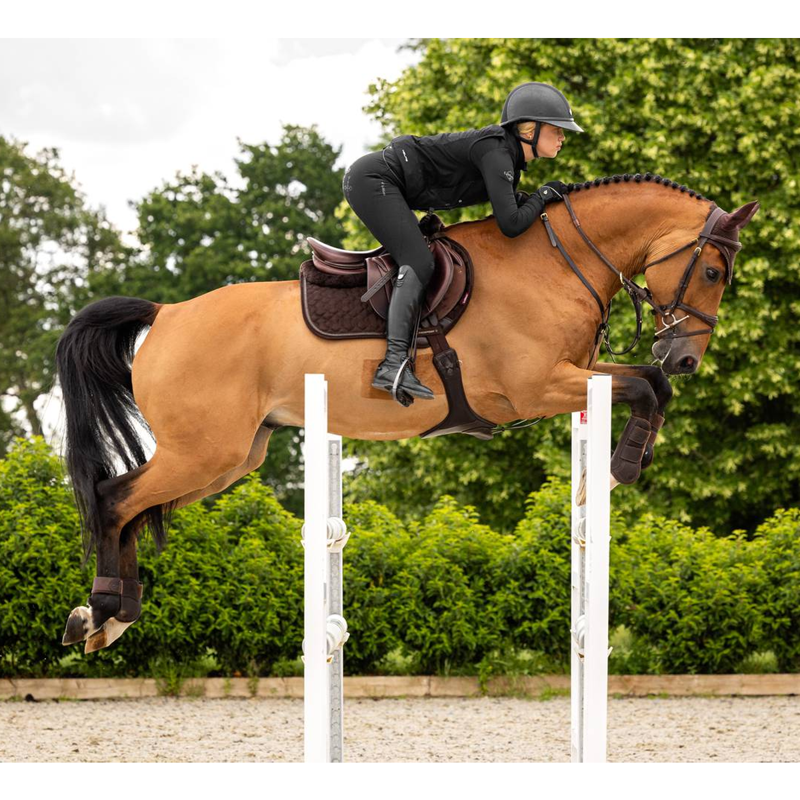 LeMieux Crystal Suede Close Contact Pad - Brown-1