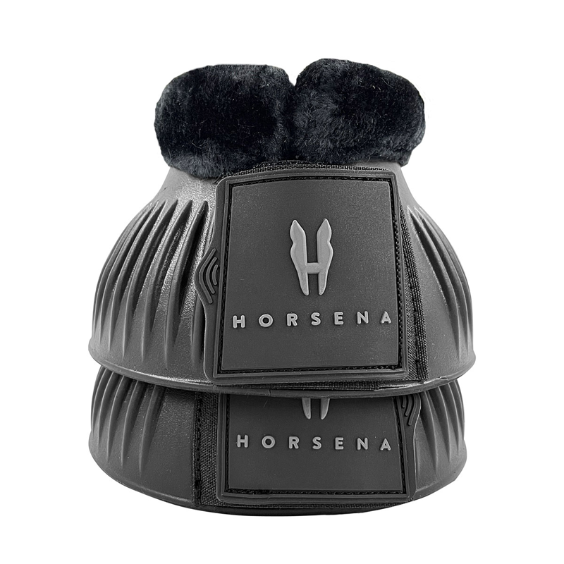 Horsena Pro-Light Faux Fur Over Reach Boots - Black/Black-2