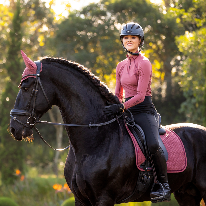 LeMieux Suede Dressage Square - Orchid-3