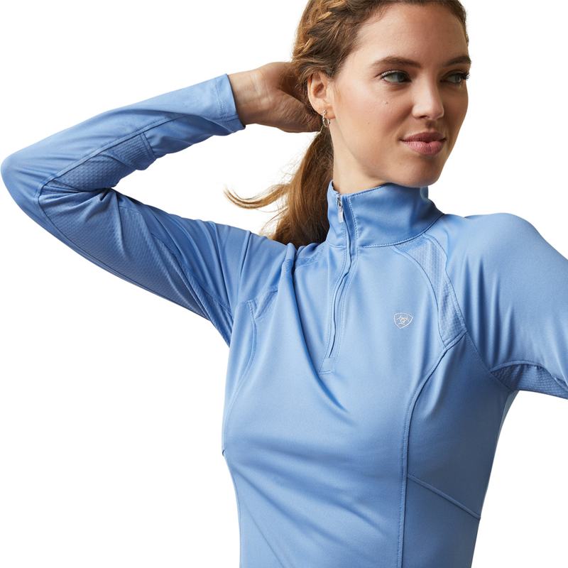 Ariat Women's Sunstopper 2.0 1/4 Zip Baselayer - Ashleigh Blue-3