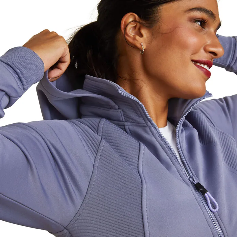 Ariat Women's Wilde Full Zip Sweatshirt - Dusky Granite-3