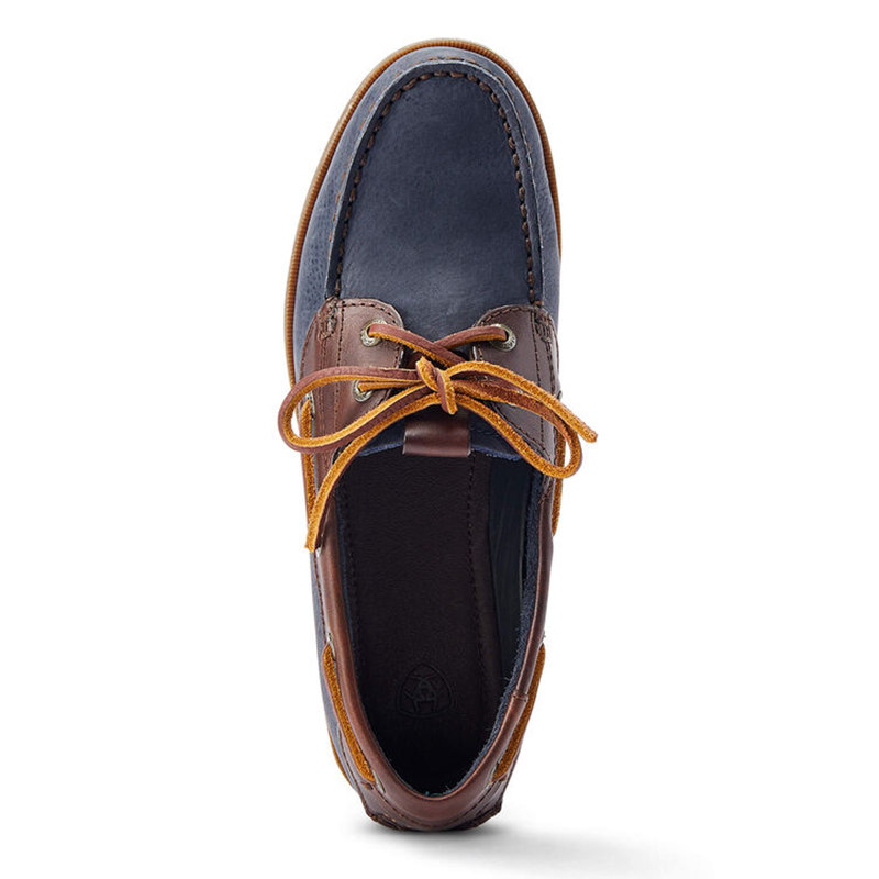 Ariat Women's Antigua Boat Shoe - Navy/Chocolate-3