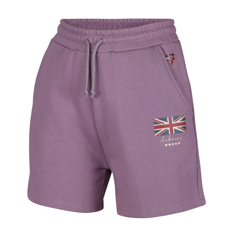 Aubrion Young Rider Team Sweat Shorts - Mauve-1