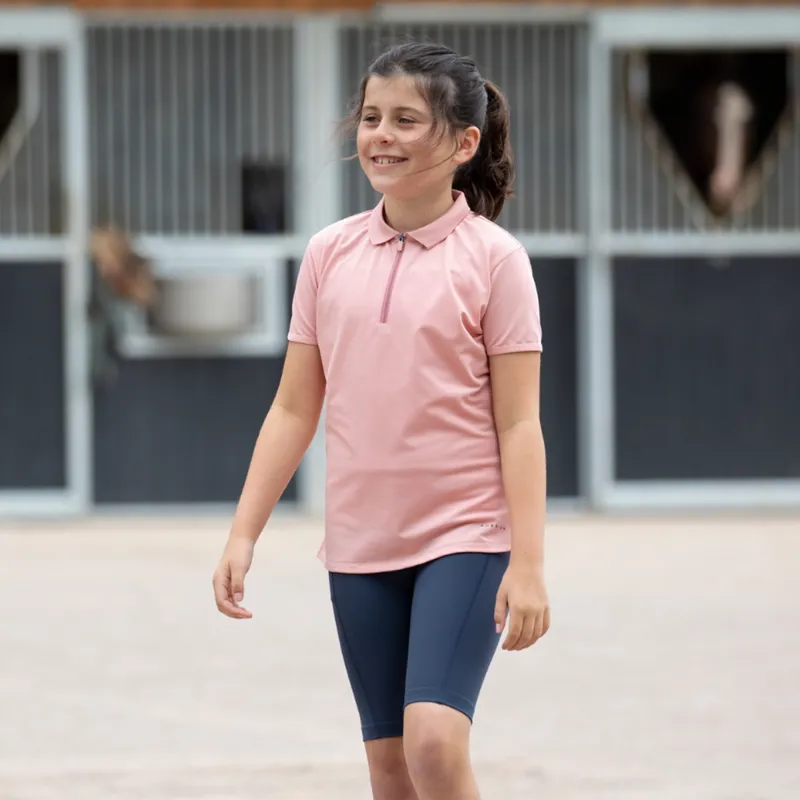 Aubrion Young Rider Poise Tech Polo - Rose-1