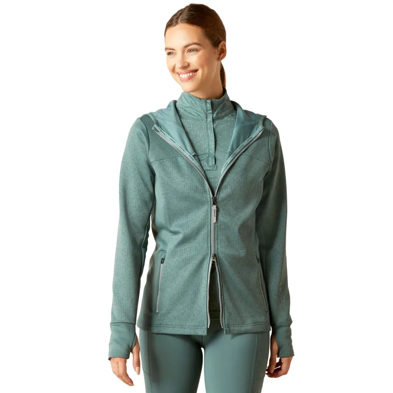 Ariat Women's Lumina Full Zip Sweatshirt - Silver Pine