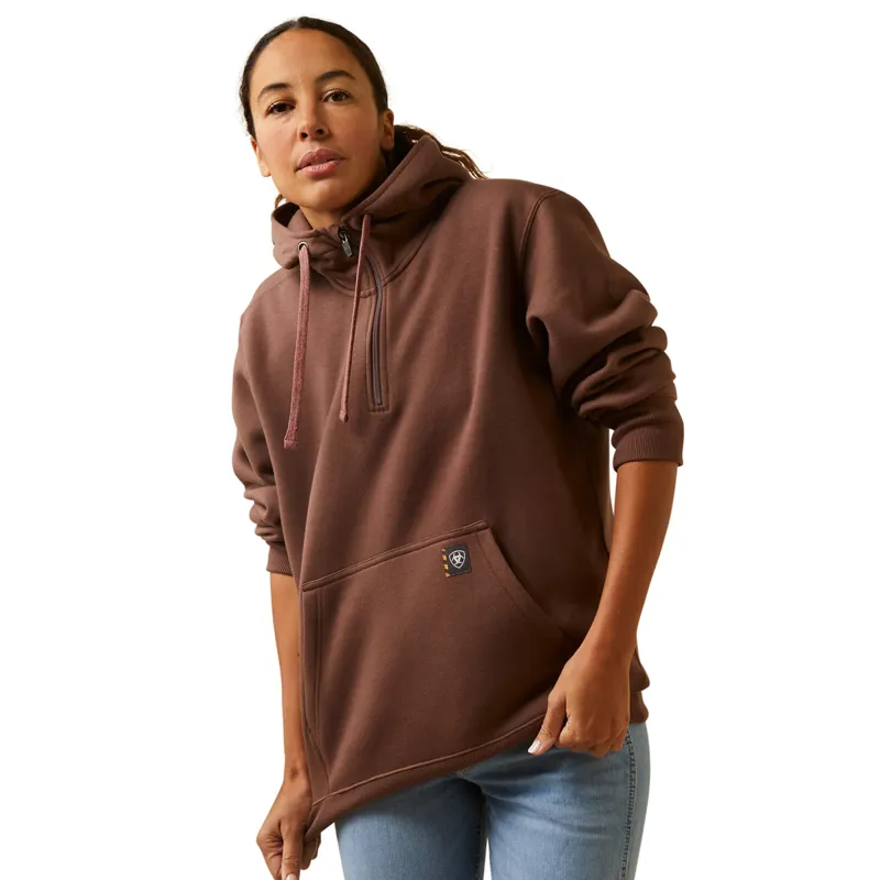 Ariat Women's Rebar Skill Set 1/2 Zip Hoodie - Peppercorn